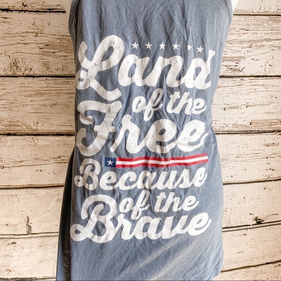 Land of the free because of the brave tank top - Picture 4 of 6